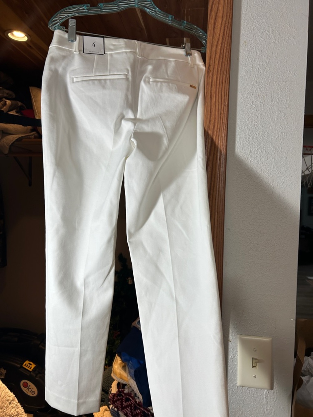 White House Black Market White Straight Dress Pants - Picture 2 of 8